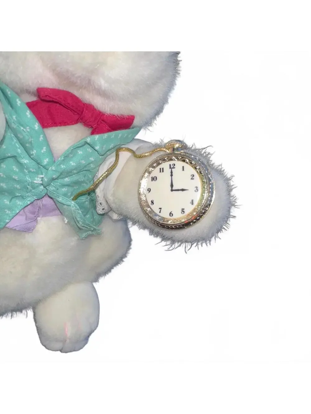 White Rabbit Plush Toy Alice Wonderland Stuffed Animal Vintage 90s